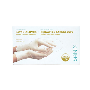 Sanix Rękawice Lateksowe pudrowane L 100szt.