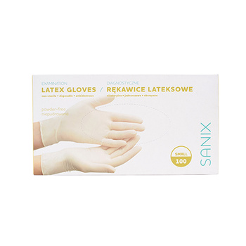 Sanix Rękawice Lateksowe niepudrowane S 100szt.