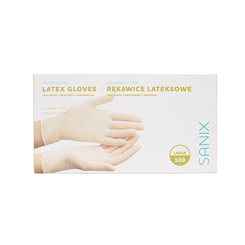 Sanix Rękawice Lateksowe niepudrowane L 100szt.