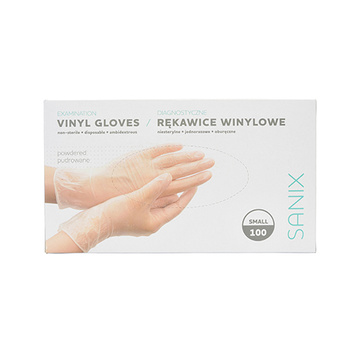 Sanix Rękawice Winylowe pudrowane S 100szt.